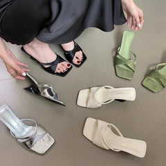LBSFY -New Summer Slope Heel Women Slippers Shoes Fashion Open Toe Shoes Design Style Banquet Party Sandals Shoes