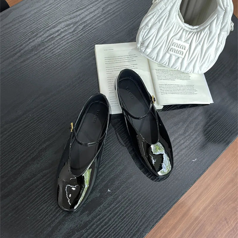 LBSFY -Autumn Women Flats Casual Ballet Shoes Fashion Round Toe Shallow Round Toe Mary Jane Soft Sole Ballerin Shoes