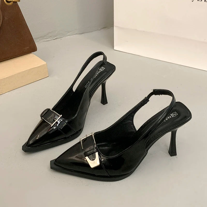 LBSFY -New Women's Ankle Boots Lace Up Leather Shoes Pointed Toe Flats Soft Sneakers for Female Motorcyle Boots Black Booties