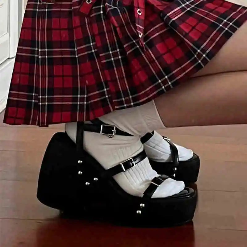 LBSFY  Narrow Band Platform Women Silvery Sandals Casual Shoes Summers Party Dress Wedges Heel Sandalias