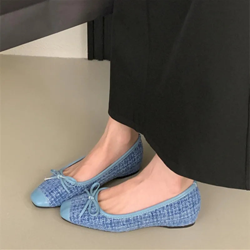 LBSFY  -  2025 Spring Women Flats Fashion Round Toe Bow-knot Slip On Ballerinas Shoes Soft Flat Ladies Casual Dress Ballet Shoes