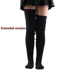 Lbsfy Cute Long Socks Lolita Leg Warmer Knitted Woollen Foot Warmer Stockings Autumn Winter Woman Knee-High Socks Leisure Loose Socks