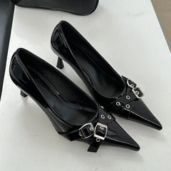 Lbsfy Belt Buckle Design High Heels Women Brand Women Shoes Shallow Classics Elegant Dress Shoes Fashion Pointed Toe Pumps Women