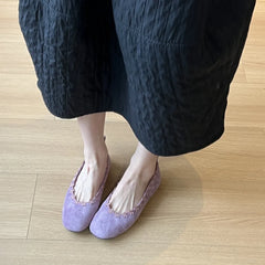 LBSFY -Low Shallow Increased Internal Slippers Soft Shoes Comfort Flat Summer PU Retro Rubber Floral Round Toe Shallow Increased Intern