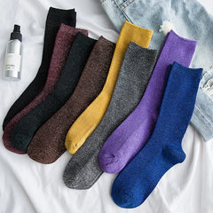 Lbsfy Bright Sparkling Women's Socks Fashion Glitter Shiny Sock Sweet Cute golden silver socks Spring Autumn Breathable Soxs