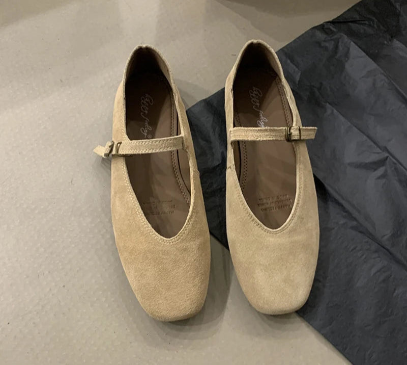 LBSFY -2025 Autumn Fashion Flat Ballet Shoes Women Shallow Ballet Leather Round Toe Female Ballerina Soft Moccasin Mary Janes Shoes