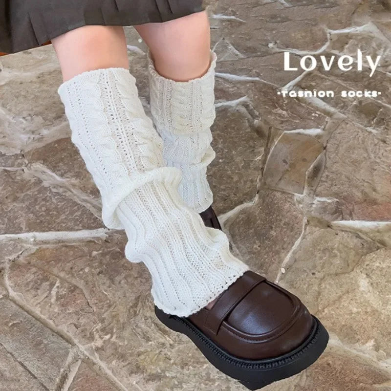 Lbsfy Sweet Children Leg Warmers Lolitas Twist Knitted Socks Korean Baby Girls Warm Foot Cover Guards Elastic Versatile Elephant Socks