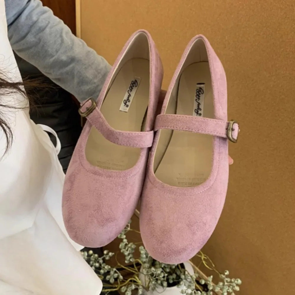 LBSFY -Spring Autumn New Brand Women Flat Shoes Round Toe Shallow Slip on Ladies Casual Ballet Shoes Soft Leather Eelgant Balle