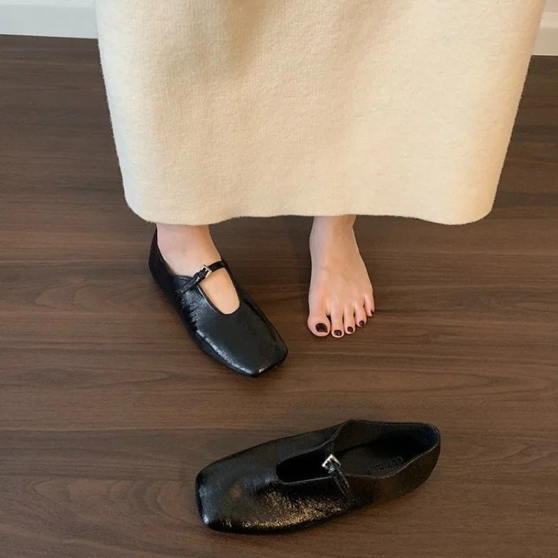 New Style Fashion Women's Winter Brand Women Flats Fashion Round Toe Shallow Mary Jane Shoes Soft Casual Ballet Slingback Shoes