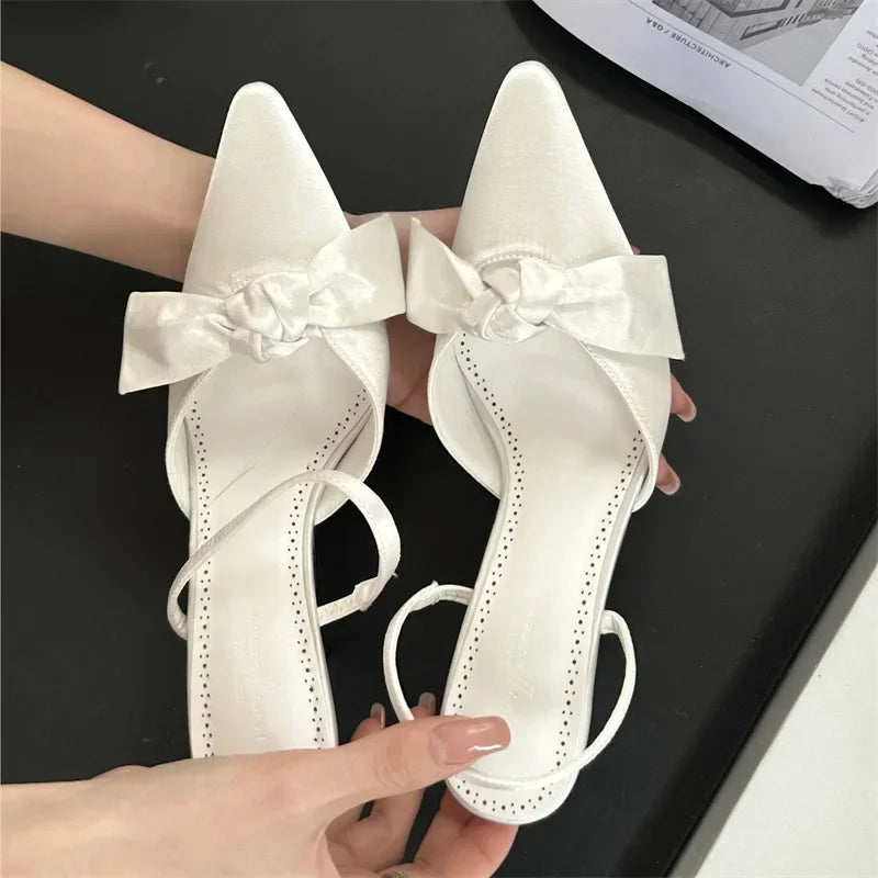 LBSFY -Design Style Butterfly-knot Thin High Heels Women Pumps Fashion Pointed Toe Banquet Wedding Female Shoes