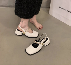 LBSFY  Square Toe Women Mary Jane Shoes Fashion Shallow Shoes Spring Ladies Elegant Party Dress Pumps