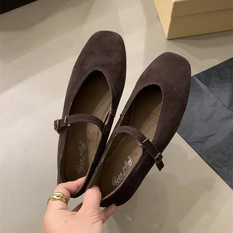 LBSFY -Brand New Women Flats Round Toe Shallow Slip On Ladies Casual Ballet Shoes Soft Leather Eelgant Dress Shoes Mujer Size