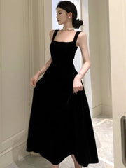 LBSFY -Sexy Spaghetti Strap Womens Dresses French Black Sleeveless A-Line Birthday Party Dress Female One Piece Casual Vestidos Mujer