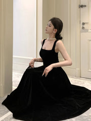 LBSFY -Sexy Spaghetti Strap Womens Dresses French Black Sleeveless A-Line Birthday Party Dress Female One Piece Casual Vestidos Mujer