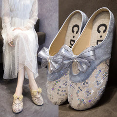 LBSFY  -  Loafers Flat Shoes Female Butterfly-Knot Ladies' Slippers Luxury Slides Low Cover Toe Lace Slipers Women Designer Summer 2024 Ru