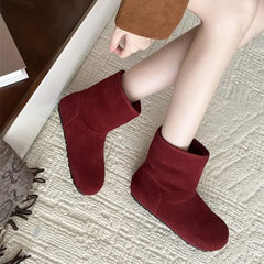 LBSFY  -  Women Ankle Boots Round Toe Winter Shoes Short Plush Cute Botines Para Mujeres