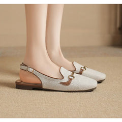 LBSFY -New Women Platform Sandals Anti-slip Closed Toe Metal Shoes Women Flat Outdoor Round Toe Wedge Sandals Women Sandalias De Mujer