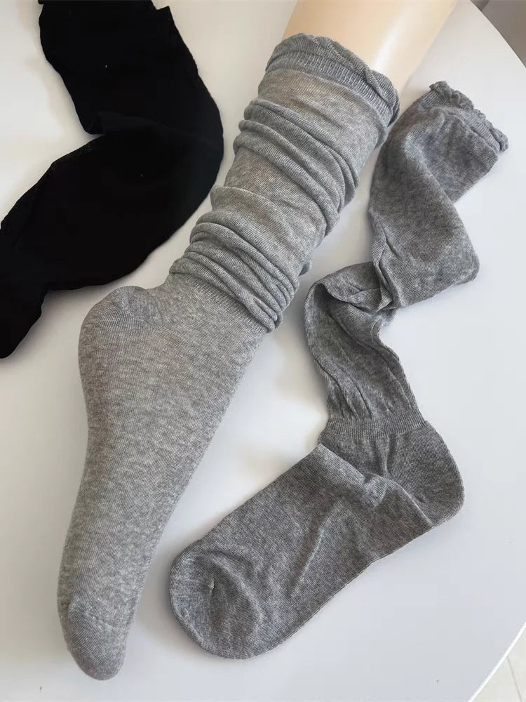 Lbsfy Black White Stockings Women Girls Thigh High Long Socks JK Japanese Leggings Summer Thin Loose Costumes Sweet Ballet Hosiery