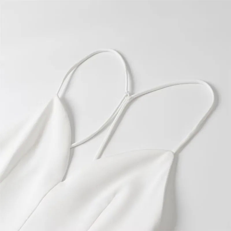 LBSFY -Sexy Fashion Backless Women Dress 2025 New V-neck Solid Color Summer White Short Dress Elagant Slim Party Dress Vestidos