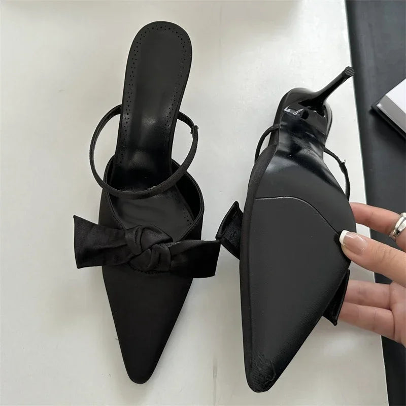 LBSFY -Design Style Butterfly-knot Thin High Heels Women Pumps Fashion Pointed Toe Banquet Wedding Female Shoes