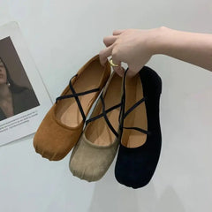 LBSFY  -  New Brand Women Flats Fashion Square Toe Shallow Mary Jane Shoes Soft Casual Ballet Shoes Slingback Shoes