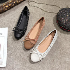 LBSFY  -  Plus Size 44 Ballerina Flats Round Toe Shoes Woman Tweed Comfortable Slip on Flat Shoes Ladies Maternity Shoes Zapatos Loafers