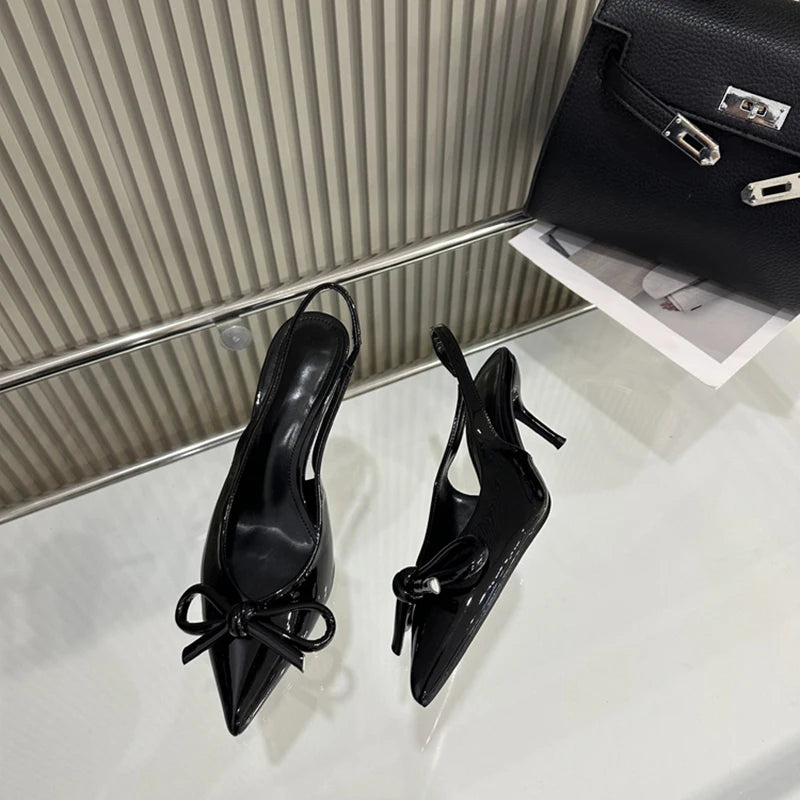 LBSFY  Summer High Heel Women Sandals Shoes Fashion Shallow Butterfly-knot Shoes Elegant Wedding Party Shoes