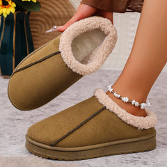 LBSFY -Fashion Women Fluffy Slippers for Autumn and Winter Indoor EVA Thick Sole Anti-Slip and Warm Unisex Slippers Winter Snow Boots