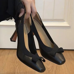 LBSFY -New Women's Retro Round Toe Elegant High Heels Ladies Cross Straps Shallow Party Dress Shoes Women Pumps Zapatos De Mujer