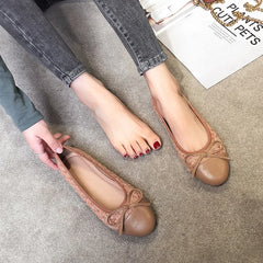 LBSFY  -  Plus Size 44 Ballerina Flats Round Toe Shoes Woman Tweed Comfortable Slip on Flat Shoes Ladies Maternity Shoes Zapatos Loafers