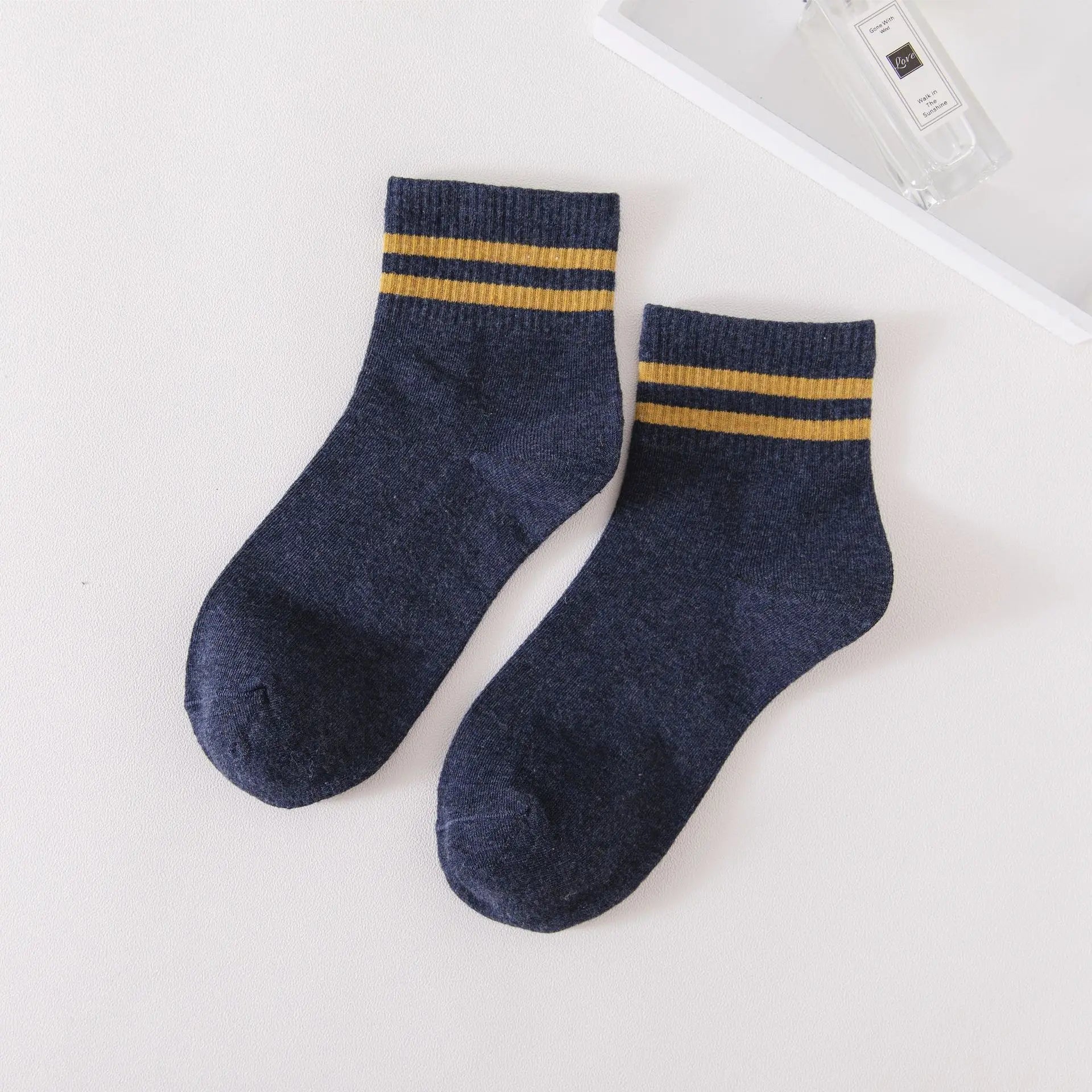 Lbsfy Women Stripes Socks For Girls Gift Autumn Winter Spring Cotton Ladies Middle Tube Short Crew Striped Socks Harajuku Streetwear