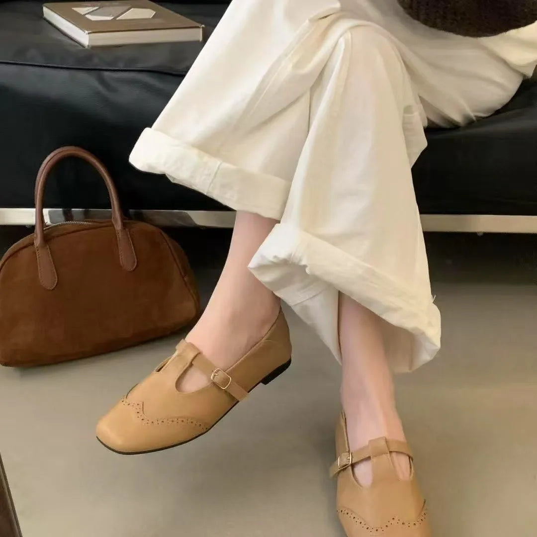 LBSFY -New Style Fashion Women's Flat Loafers Shoes Casual Sneakers Shallow Mary Jane Shoes Sandals Walking Leather Zapatos De Mujer