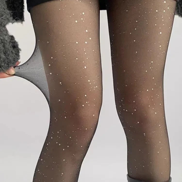 Lbsfy Y2K Shiny Sexy Stockings Tights Korean Rhinestone Mesh Fishnet Pantyhose Women Pantyhose Female Hosidery Diamond Nylon Lingerie