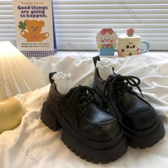 LBSFY -Women's 2025 New Japanese Style Mary Jane Shoes Black Brown Leather Thick Sole Round Toe Comfort Square Heel Lolita Girl's Shoes