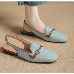 LBSFY -New Women Platform Sandals Anti-slip Closed Toe Metal Shoes Women Flat Outdoor Round Toe Wedge Sandals Women Sandalias De Mujer