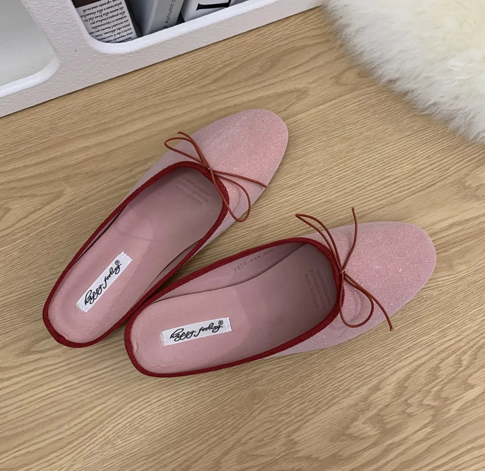 LBSFY -New Brand Women Flats Round Toe Shallow Slip On Ladies Casual Ballet Shoes Soft Leather Eelgant Balle Shoes Size 40