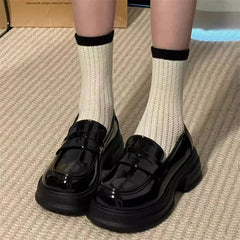 LBSFY  -  Platform Mid Heel 5cm Sweet Girls Lolita Shoes Women's Autumn British College Student Retro Jk Uniform Black Gothic Kawaii Shoes