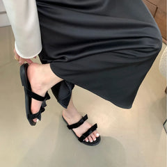 LBSFY  -  Retro Slippers for Summer Wear 2024 New Niche Flat Bottomed Soft Soled Sandals for Outdoor Cool Mopping Chic Versatile