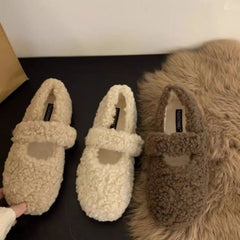 LBSFY -Winter Women Round Toe Slip-on Female Footwear Loafers Fur Casual Sneaker Autumn Modis Slip On Dress Moccasin New Fall