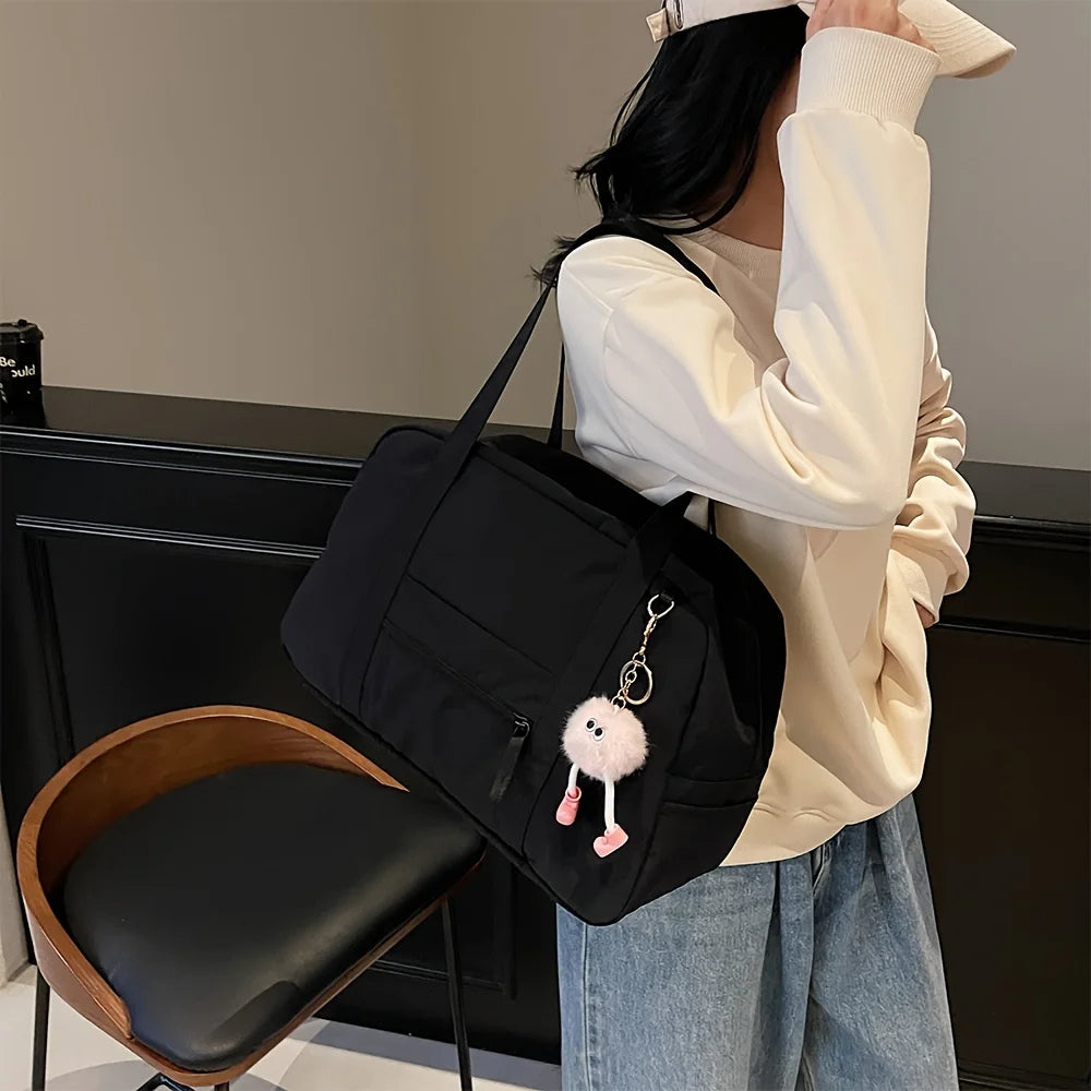 LBSFY -Large Capacity Nylon Bag Women's New Fashion Casual One-Shoulder Travel Luggage College Commuter Tote Bag