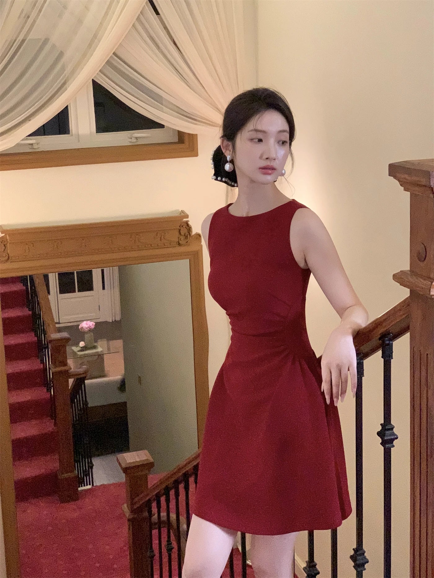 LBSFY -French Vintage Slim Women's Dresses Summer Elegant Slash-Neck A-Line Folds Design Shoulder Wrap New Dresses Party Evening 2025