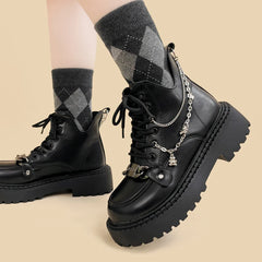LBSFY  -   Design Fashion Ladies Platform Boots for Girls Female Students Kawaii Black Ankle Boots Women