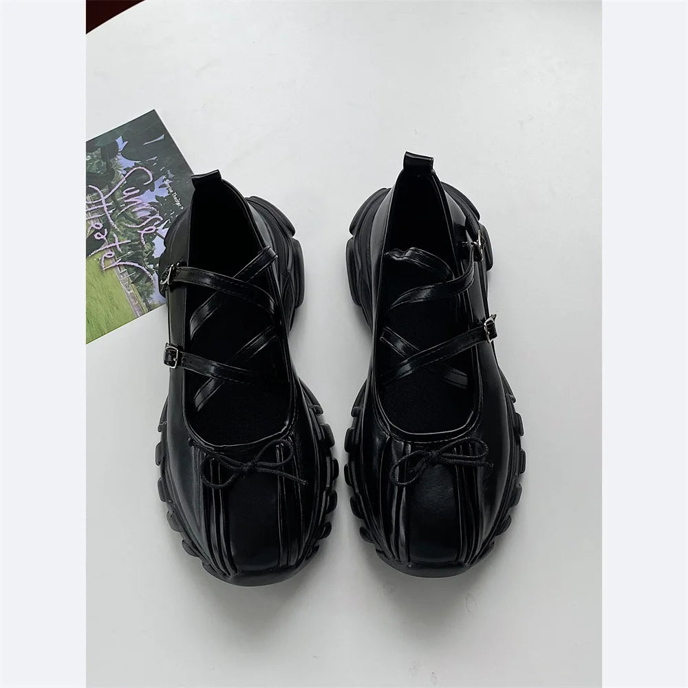 LBSFY -Summer Chunky Women Sports Shoes Fashion Shallow Butterfly-knot Platform Flat Shoes Ladies Casual Outdoor Mary Jane Shoes 2025