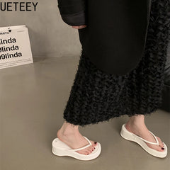 LBSFY  Summer Wedges Heel Women Flip Flop Fashion Clip Toe Slippers Shoes Beach Vacation Female Slides