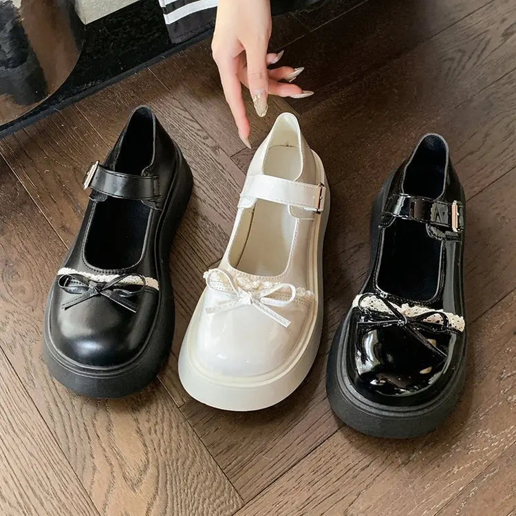 LBSFY -Women's Loafers 2025 Spring British Style Platform Mary Jane Shoes Woman Japanese Jk Uniform Bow Lolita Shoes Women Single Shoe