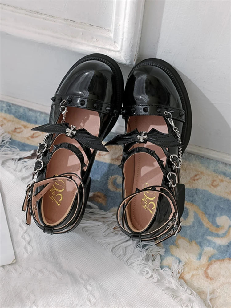 LBSFY  -  Goth Lolita Women's Shoes Gothic Student Japanese Girl JK Uniform Shoe Buckle New Loli Shoes