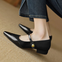 LBSFY  -  2024 New Shoes for Women Classic British Style Mary Jane Shoes Low Top Pointed Toe Women Loafers Comfortable Soft Casual Shoes