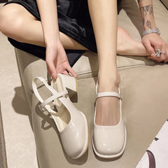 LBSFY  -  2024 Summers Women Sandals Shoes Fashion Elegant Shallow Thick Heel Shoes Ladies Comfort Street Style Mary Jane Shoes