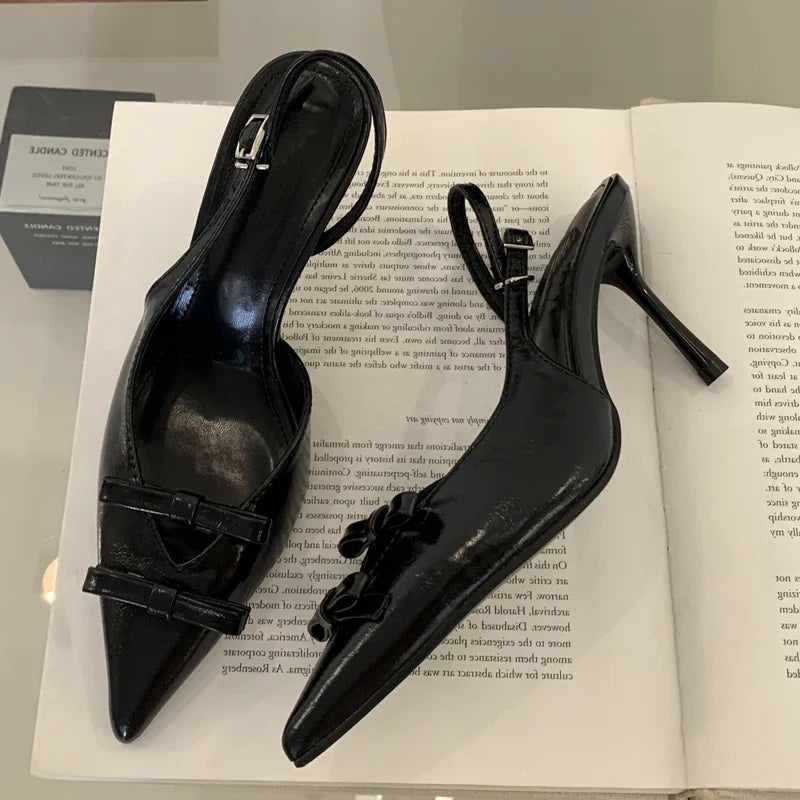 LBSFY -Spring Fashion Butterfly-knot Buckle Strap Women Pumps Sexy Pointed Toe Thin High Heels Party Wedding Shoes Zapatillas De Mujer