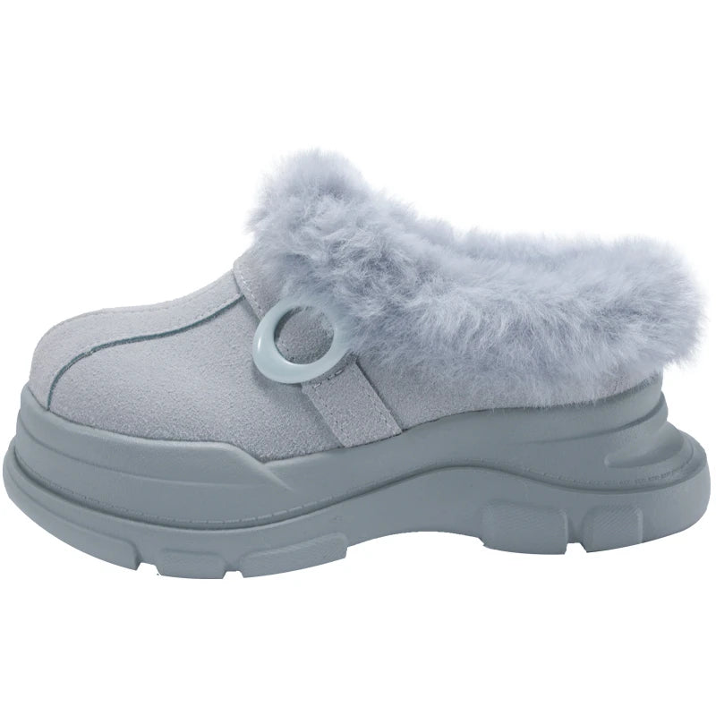 LBSFY  -  Faux Fur Warm Ankle Boots for Women Winter Faux Suede Soft Chunky Platform Snow Boots Woman Shallow Thick Sole Plush Short Botas
